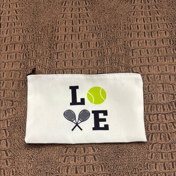 Tennis Love canvas zip Pouch - Picture 1 of 4